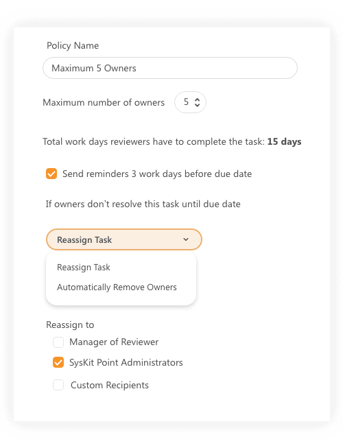 Maximum 5 owners