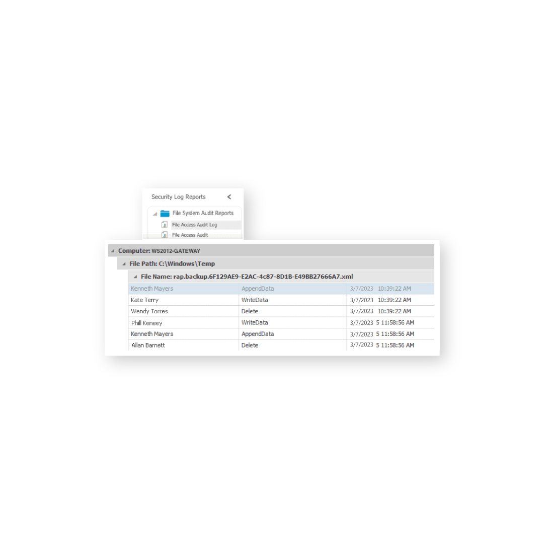 Monitor file and folder audit reports