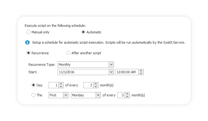 Monitor powershell script setup