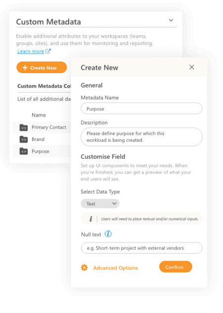 Metadata for Provisioning Templates and Reporting