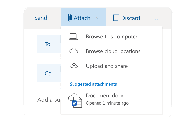 File sharing in Microsoft Outlook