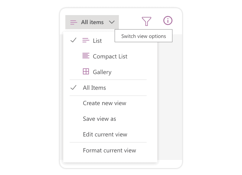 How to change the view of a list in Microsoft Lists 