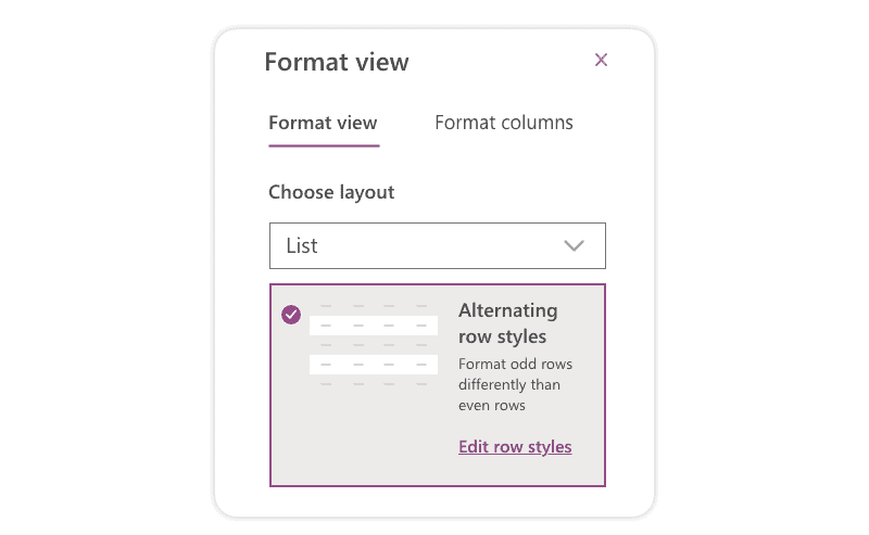 How to format current view in Microsoft Lists 