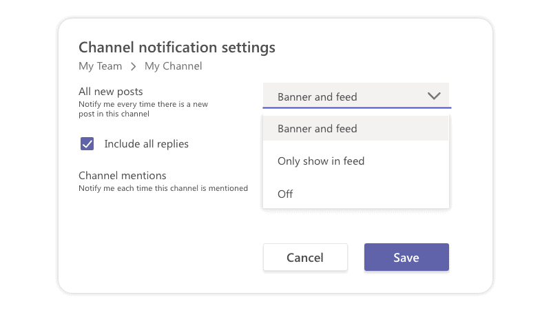 Channel notifications settings