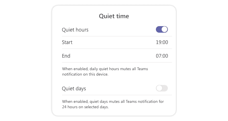 Notifications quiet time