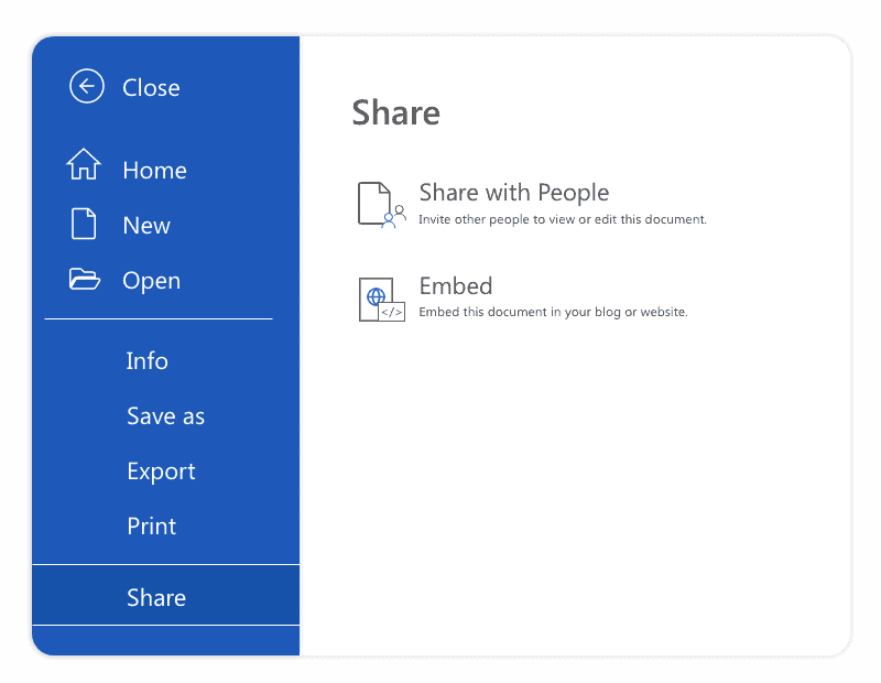 share files by embedding