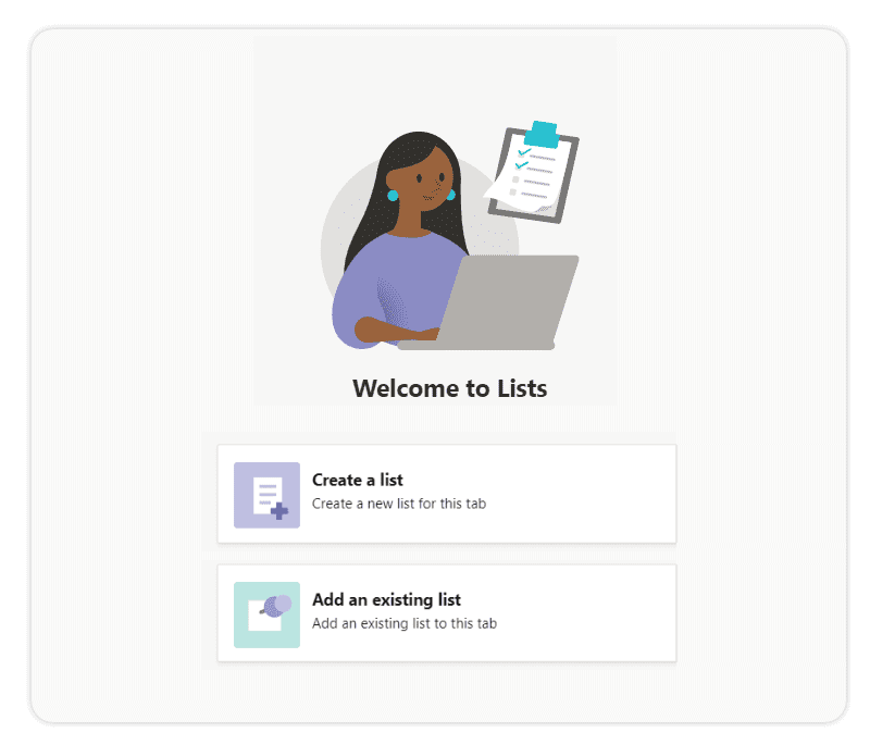 How to add a Lists tab in Microsoft Teams