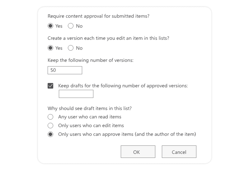 How to enable versioning in Microsoft Lists