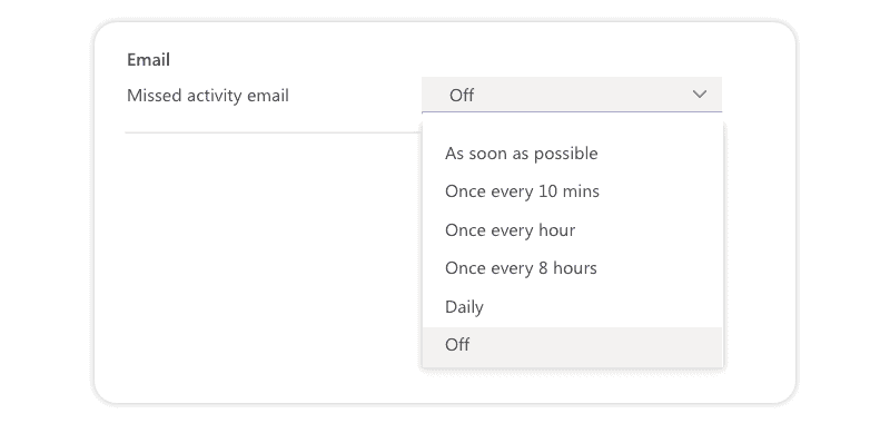 Email notifications settings