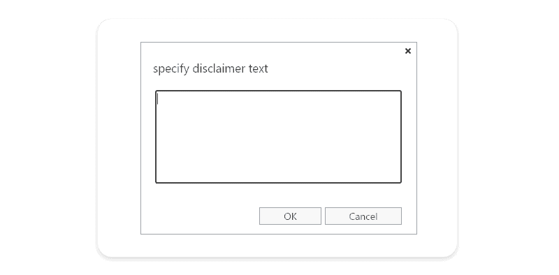 Specify Disclaimer Text