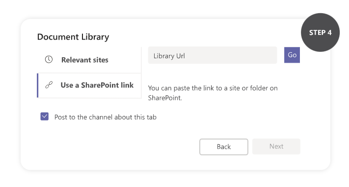 Microsoft Teams - add a document library in a tab