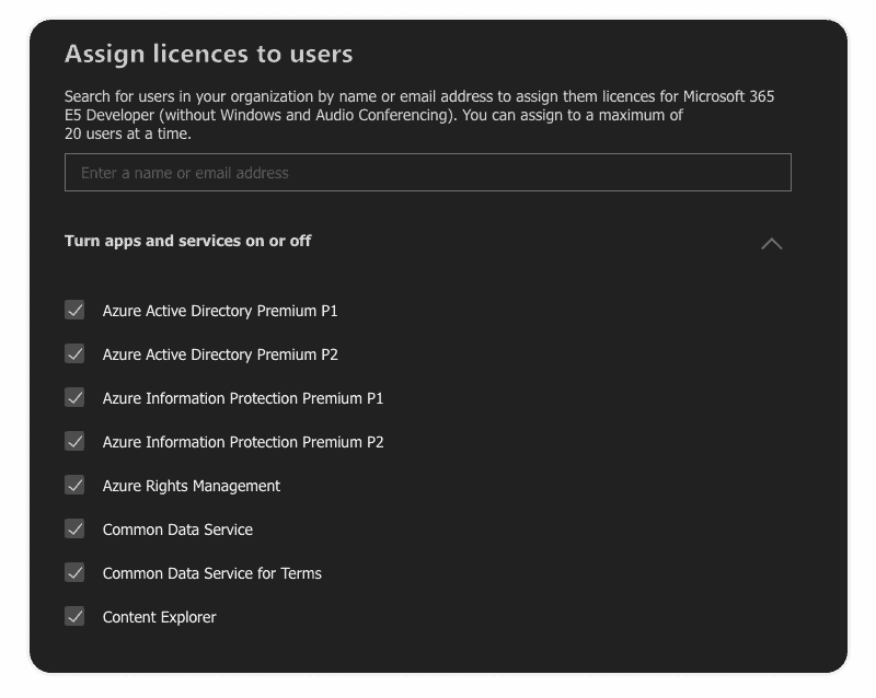 Assign Office 365 licenses