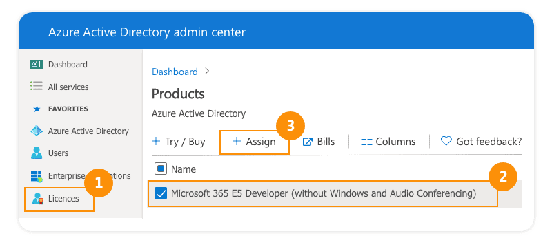 Azure AD license management