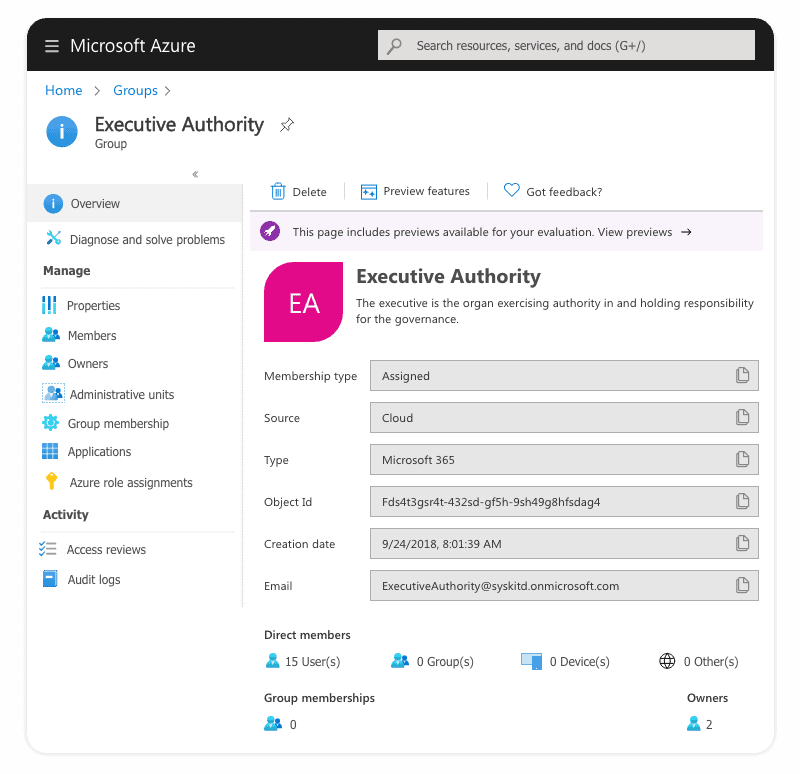 Azure groups