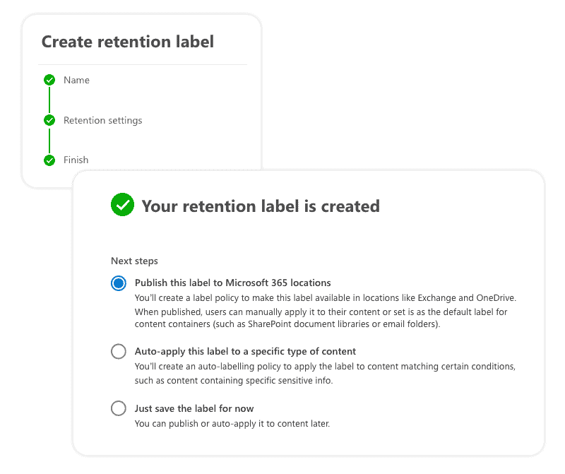 Your office 365 retention label is created