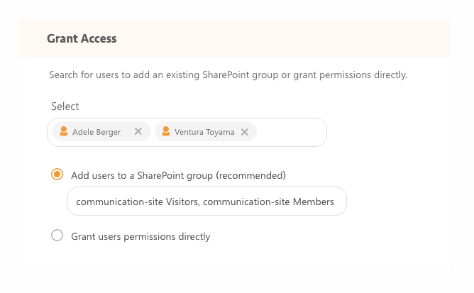 Grant SharePoint permissions access