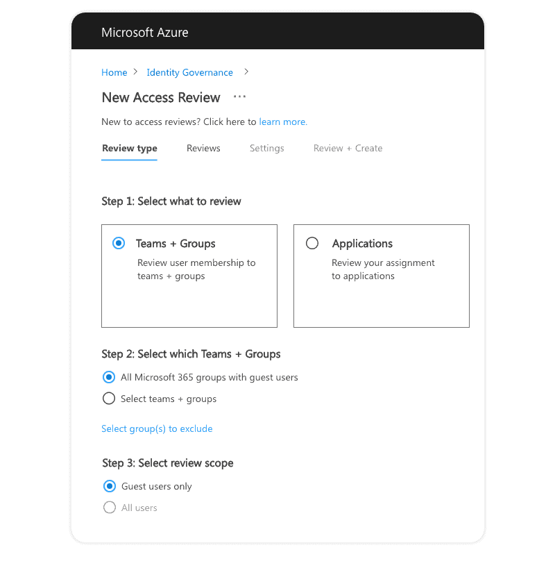 Office 365 guest users access review in Azure