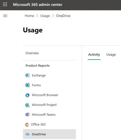 M365 admin center onedrive