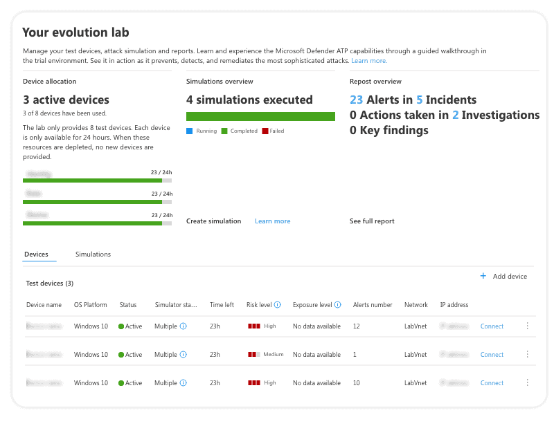 Microsoft defender Simulate attack scenarios and run simulations