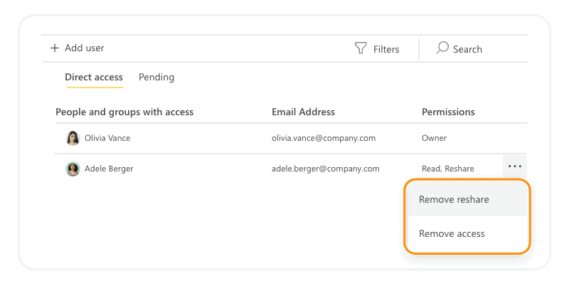 Power BI - Removing Direct Access and Sharing