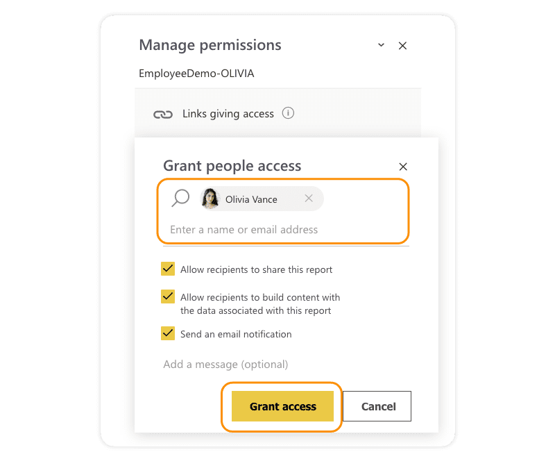 Grant access in Power BI