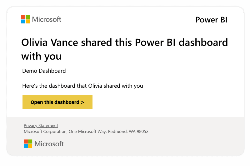 Power BI Send an email notification