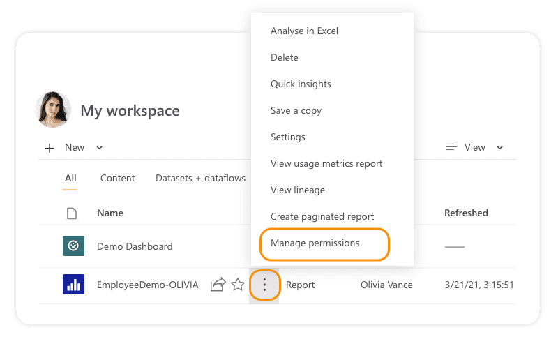 Power BI - Direct-Access from Advanced Option