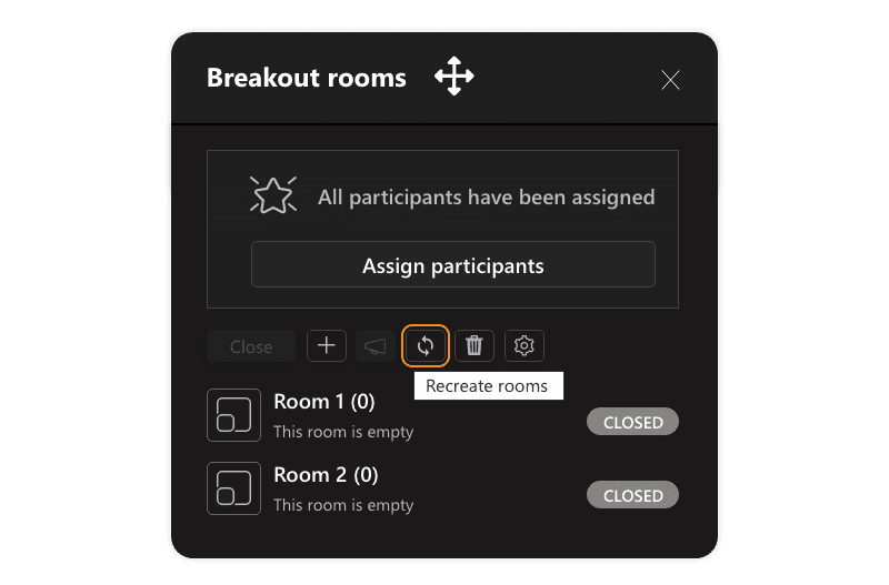 How to recreate breakout rooms 