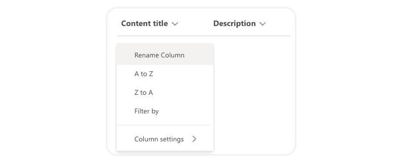 How to show/hide columns in SharePoint by going to specific columns