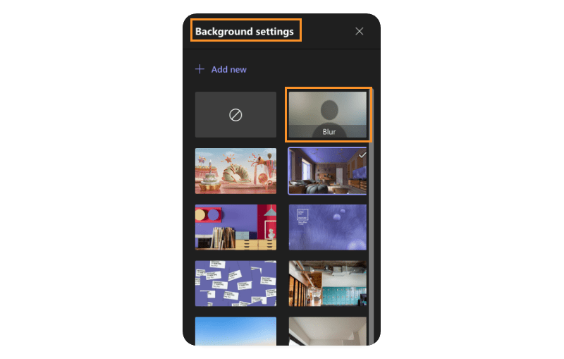 Microsoft Teams background blur