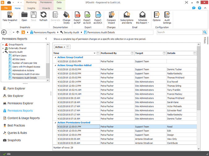 Viewing SharePoint Audit Logs Reports with SPDocKit