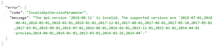 valid API versions returned in the error