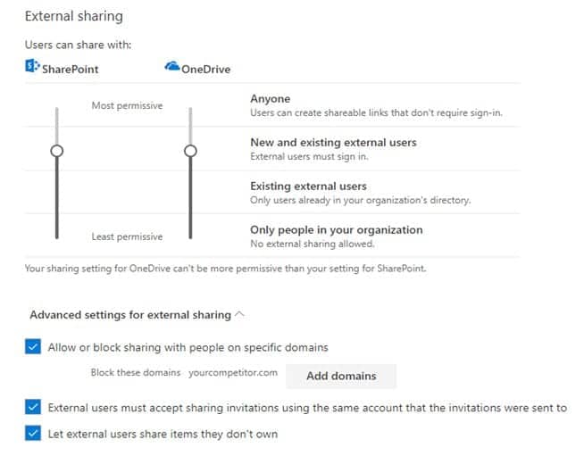 Office 365 best practices: configuring external sharing