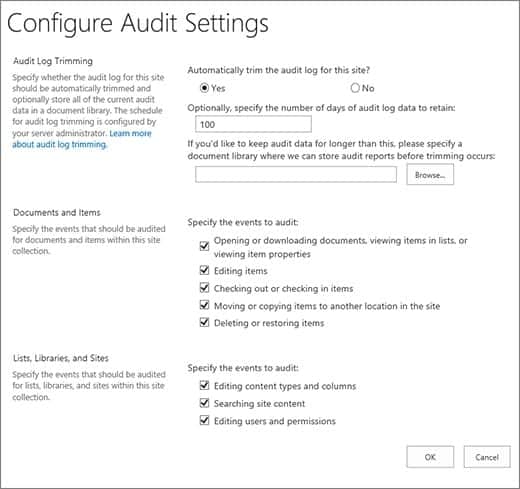 Configuring SharePoint Farm Audit Logs