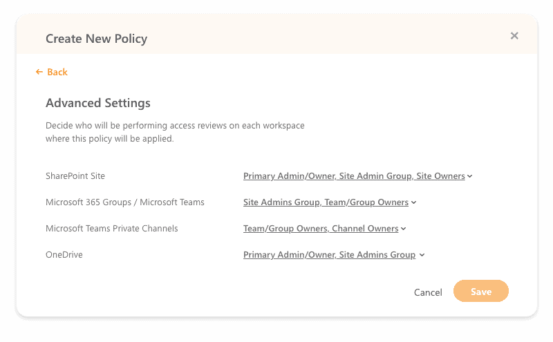 Custom policies