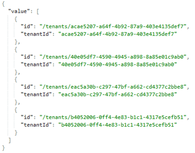 tenant guid list