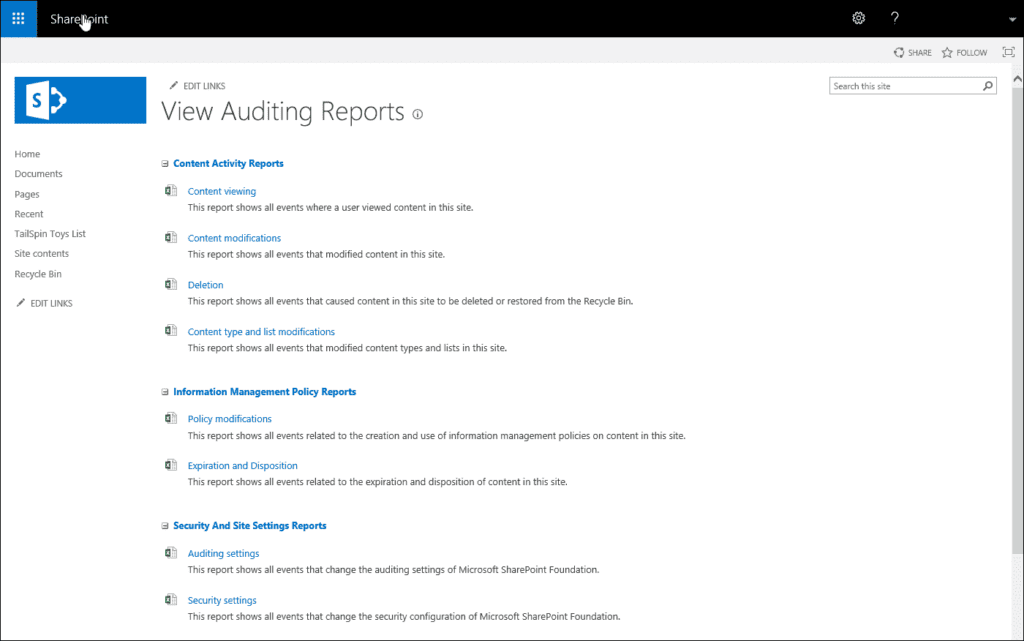 view-sharepoint-audit-reporting