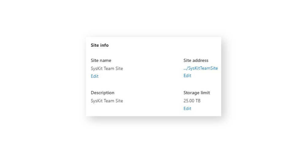 SharePoint edit storage limit