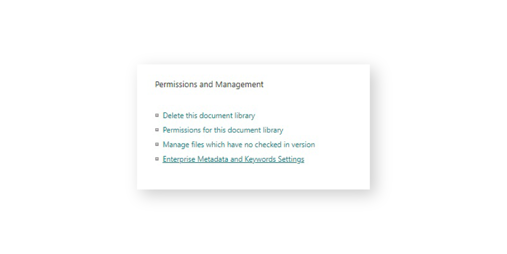 SharePoint enterprise metadata and keywords settings