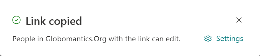 Default Link Set to Only People in Your Organization