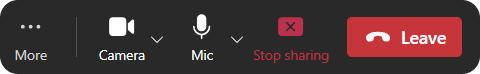 Stop sharing screen in Microsoft Teams meeting