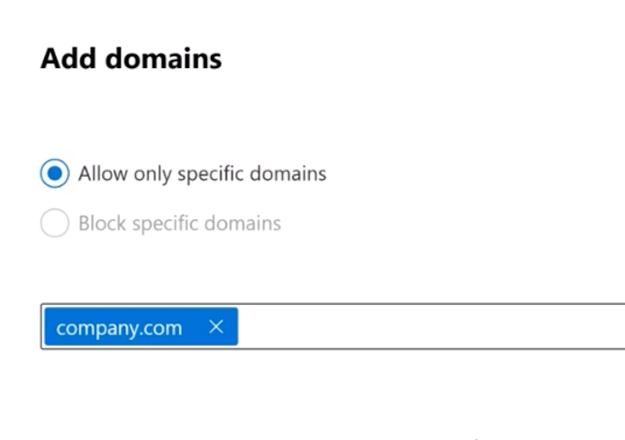 Add domains to allow list to prevent Microsoft 365 oversharing.