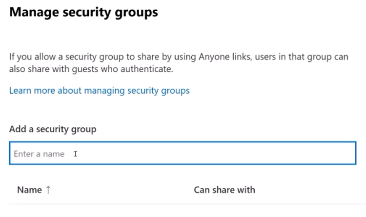 Manage security groups