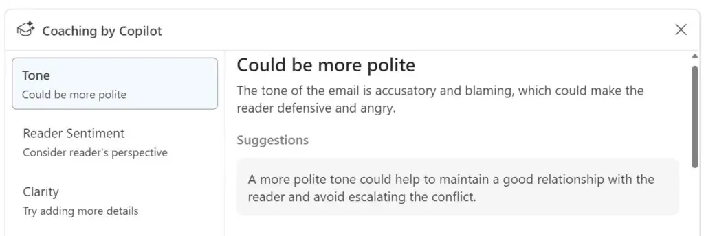 Coaching by Copilot - Tone