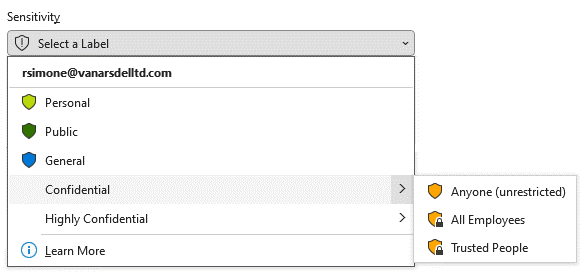 Sensitivity Labels Select A Label