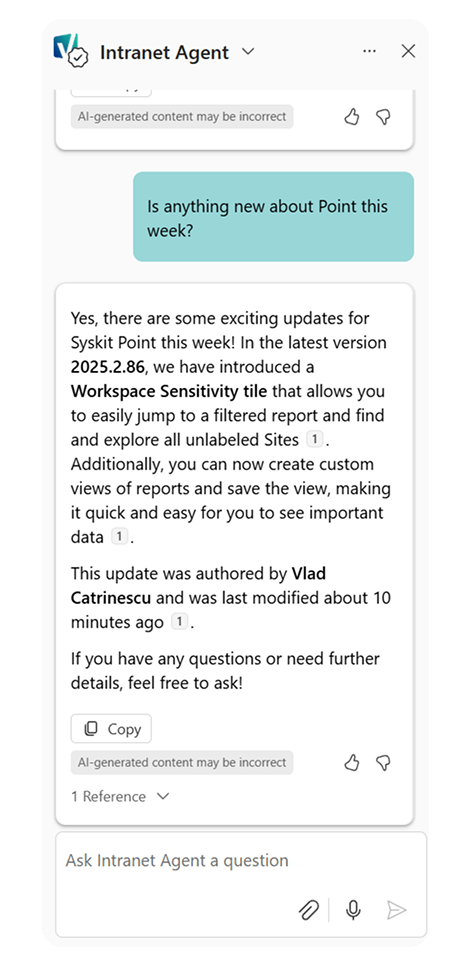 SharePoint agent new Point