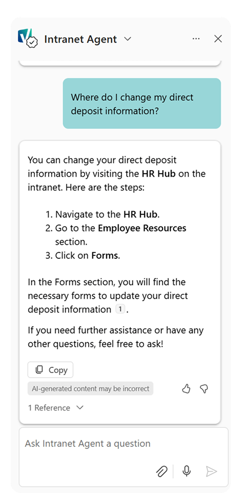 SharePoint agent deposit info