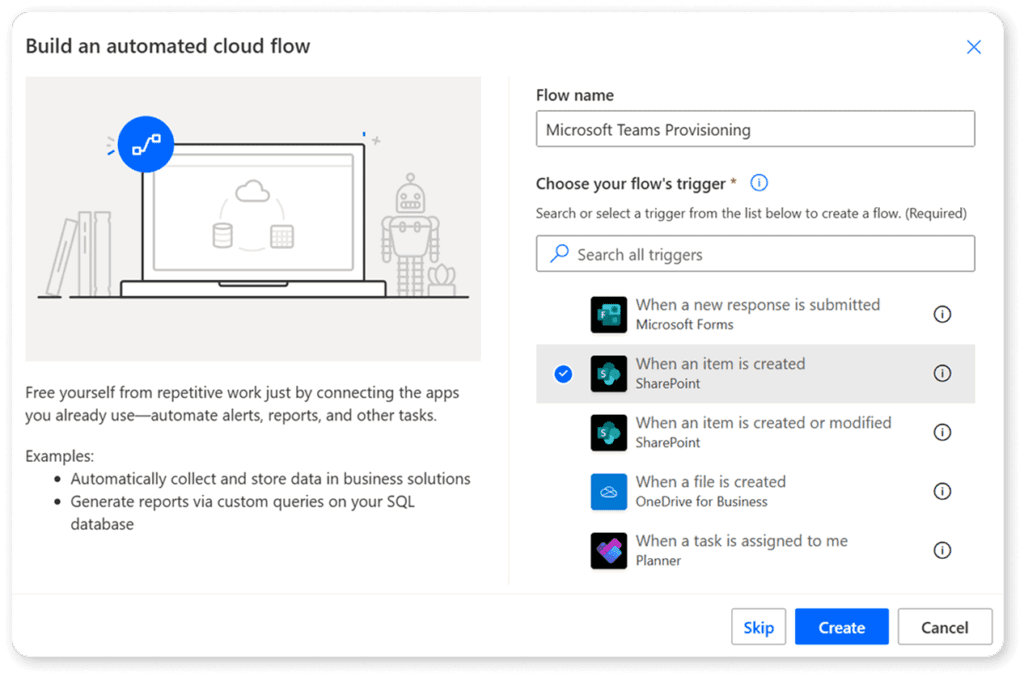 automated cloud flow