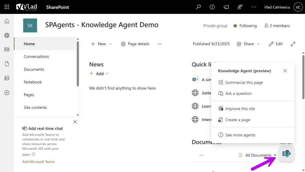 SharePoint Knowledge Agent