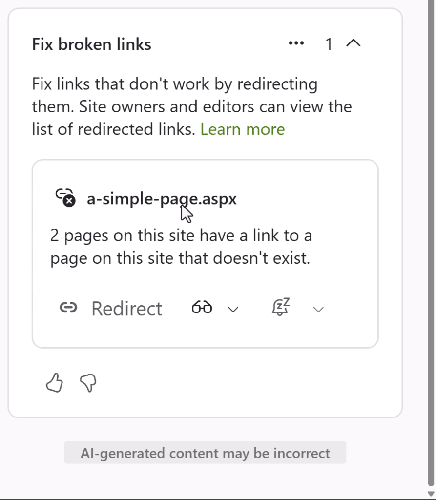 SharePoint fix broken links